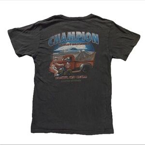 Harley Davidson Roswell New Mexico T-Shirt Sz Faded Black Sz S Alien Champion